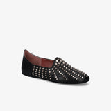 Black Leather Studded Shoes