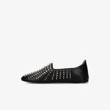 Black Leather Studded Shoes