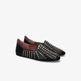 Black Leather Studded Shoes