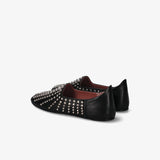 Black Leather Studded Shoes