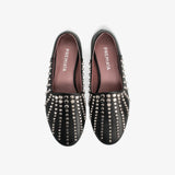 Black Leather Studded Shoes
