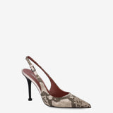 Python print leather slingback pumps