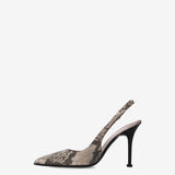 Python print leather slingback pumps