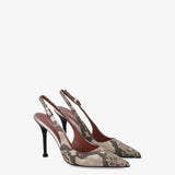 Python print leather slingback pumps