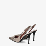 Python print leather slingback pumps