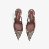 Python print leather slingback pumps