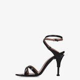 Patent leather sandals with heels