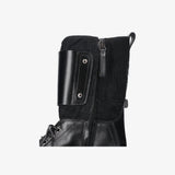 Black Leather Boots M7101D