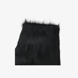 Black Leather and Fur Ankle Boots