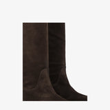 Brown Leather Flat Boot M7103A