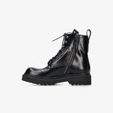 Combat Boot in Black Brushed Calf Leather M7112B