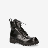 Combat Boot in Black Brushed Calf Leather M7112B
