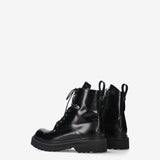 Combat Boot in Black Brushed Calf Leather M7112B