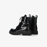 Combat Boot in Black Brushed Calf Leather M7112B