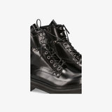 Combat Boot in Black Brushed Calf Leather M7112B