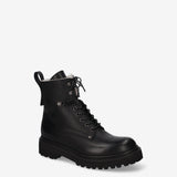Shearling-Lined Leather Combat Boots Black Fat - Premiata