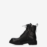Shearling-Lined Leather Combat Boots Black Fat - Premiata