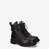 Shearling-Lined Leather Combat Boots Black Fat - Premiata