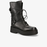 Black Leather Ankle Boots M7141A