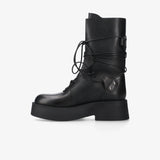 Black Leather Ankle Boots M7141A