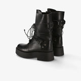 Black Leather Ankle Boots M7141A