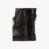 Black Leather Ankle Boots M7141A