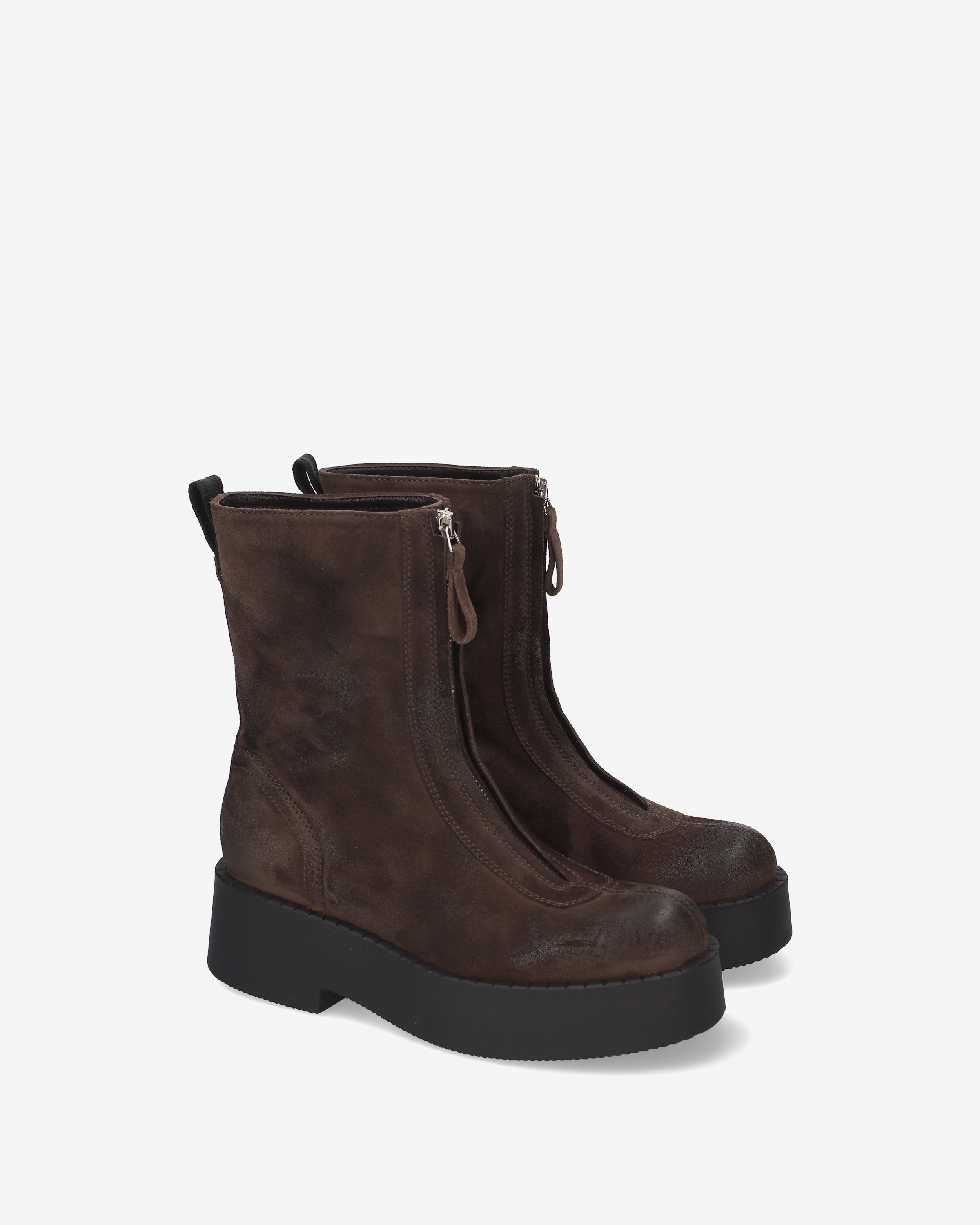 Platform Suede Ankle Boots Mocha