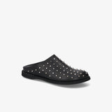 Studded Slippers in Black Leather M7152F