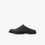 Studded Slippers in Black Leather M7152F