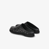 Studded Slippers in Black Leather M7152F
