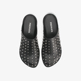 Studded Slippers in Black Leather M7152F