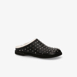 Slippers in Sheepskin and Black Leather