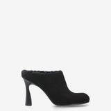 Sabot in Sheepskin and Black Leather