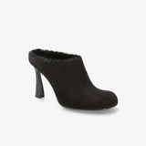 Sabot in Sheepskin and Black Leather