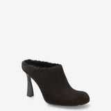 Sabot in Sheepskin and Black Leather