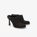 Sabot in Sheepskin and Black Leather