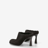 Sabot in Sheepskin and Black Leather