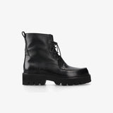 Black Leather Ankle Boots M7187A