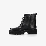 Black Leather Ankle Boots M7187A