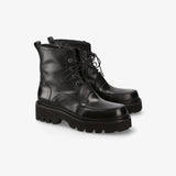 Black Leather Ankle Boots M7187A