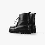 Black Leather Ankle Boots M7187A