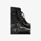 Black Leather Ankle Boots M7187A