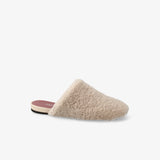 Slippers in Sheepskin and Taupe Leather
