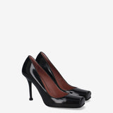 Black Leather Heels M7226A