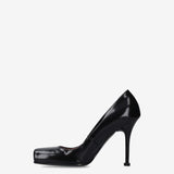 Black Leather Heels M7226A