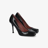 Black Leather Heels M7226A