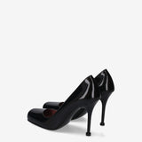 Black Leather Heels M7226A