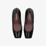 Black Leather Heels M7226A