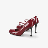 Mary Jane Pumps Red M7227A