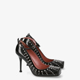 Black Leather Studded Shoes